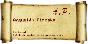 Argyelán Piroska névjegykártya