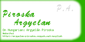 piroska argyelan business card
