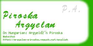 piroska argyelan business card